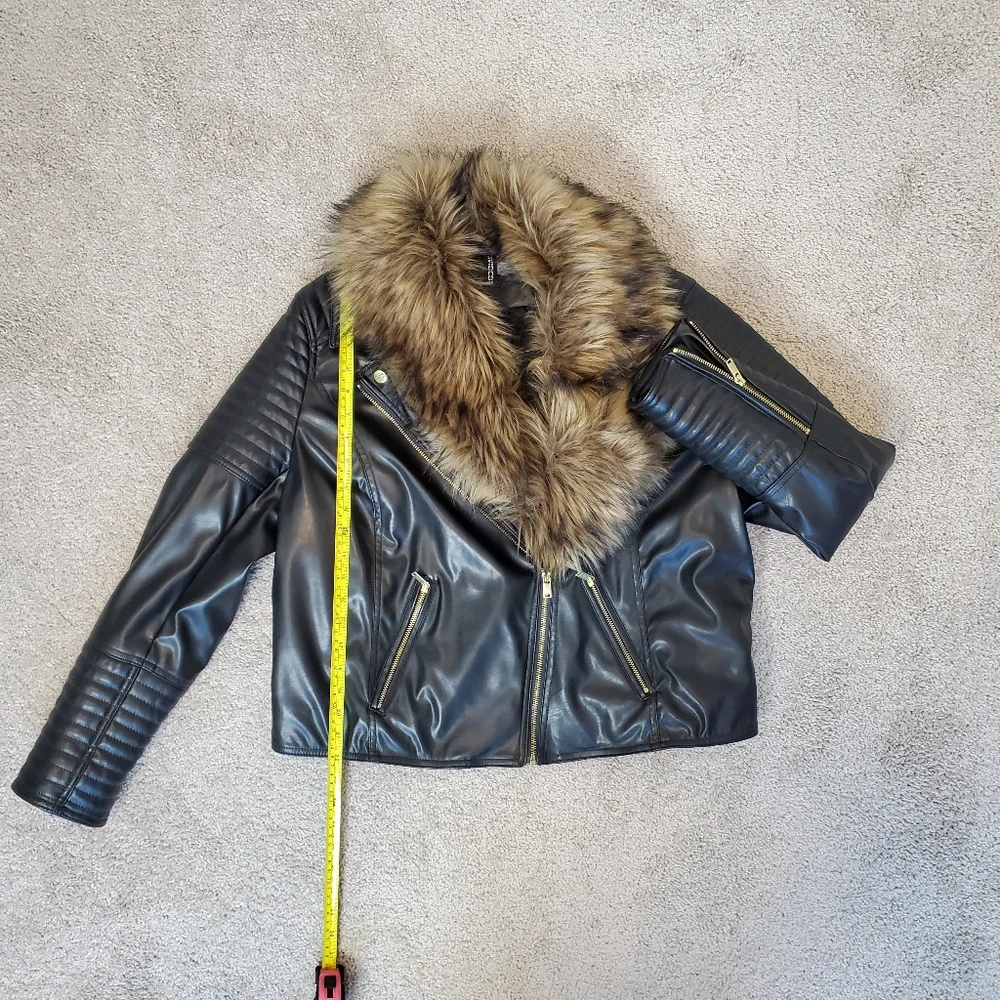 H&M Women's Biker Jacket XL Black - Picture 10 of 11